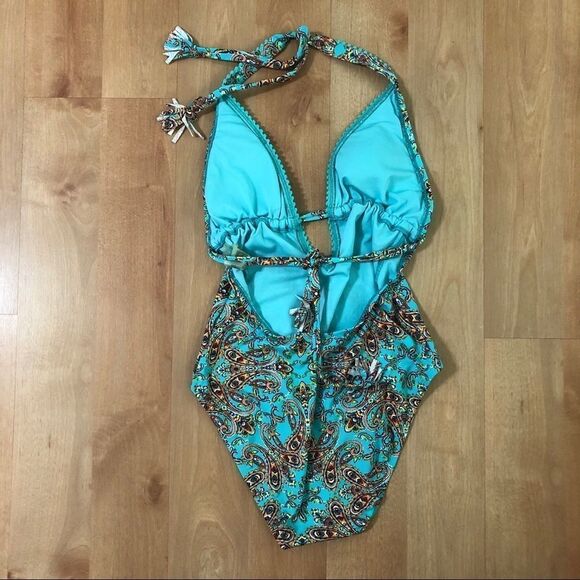 BLEU Rob Beattie Paisley Halter one Piece Swimsuit - Picture 4 of 5